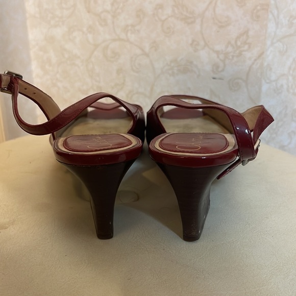 Cole Haan Red Patent Leather Peep Toe Heel - Picture 3 of 4